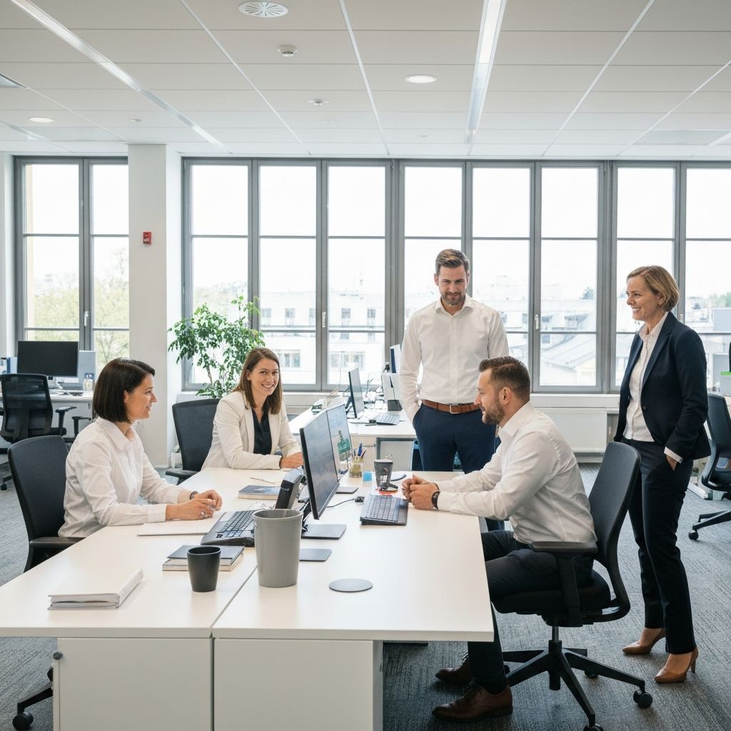 Team bereitet Lernmaterialien zur Wellness vor